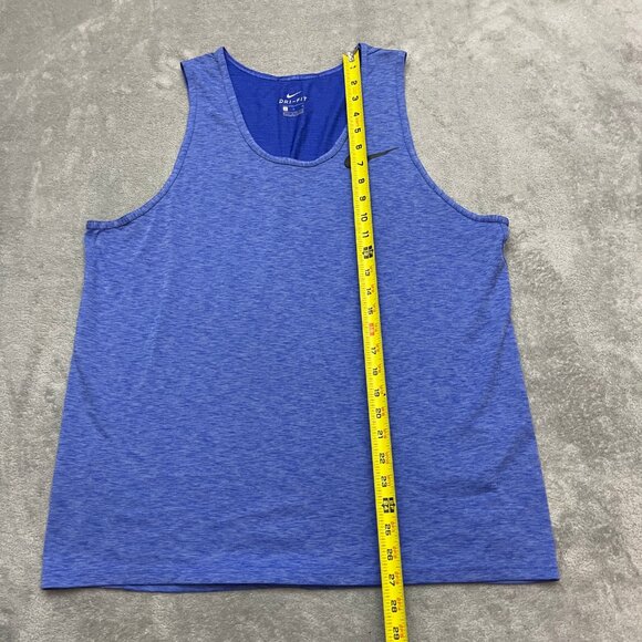 Nike Breathe Men's Training Running Shirt Tank Top Size Large Blue 832825-487 - Picture 3 of 9